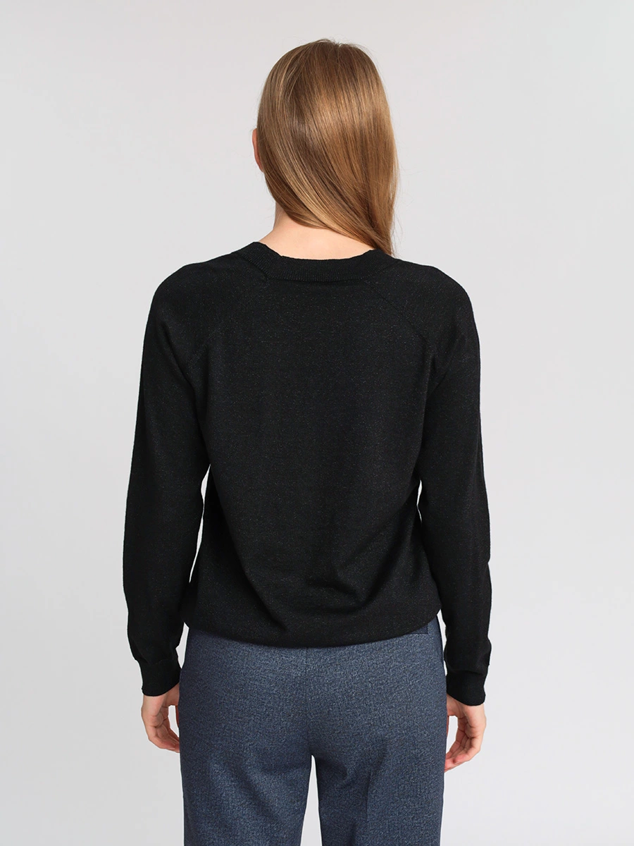 Черный пуловер с люрексом